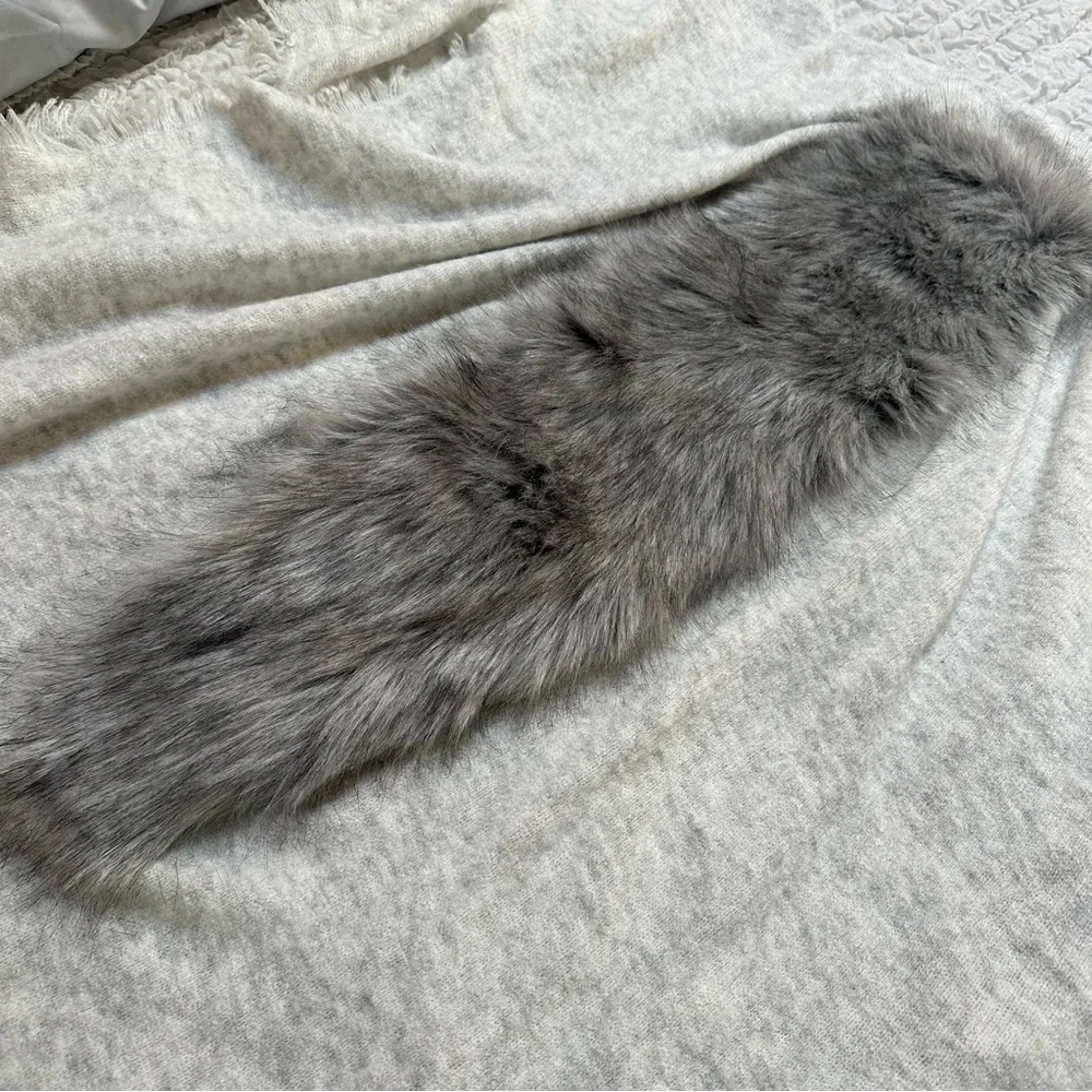 CAbi Faux Fur Wrap Shawl Gray OS
